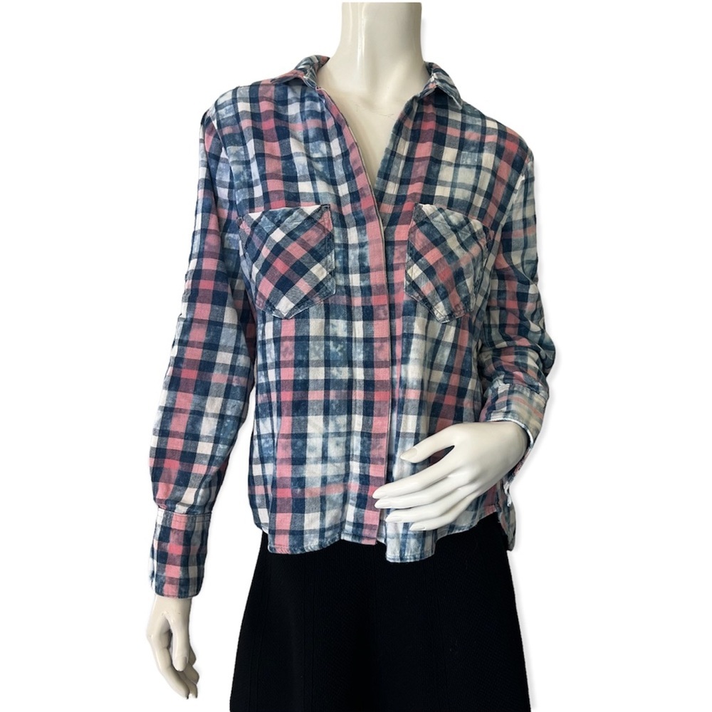 Cloth & Stone Cotton Flannel Plaid Button Down Shirt Size M